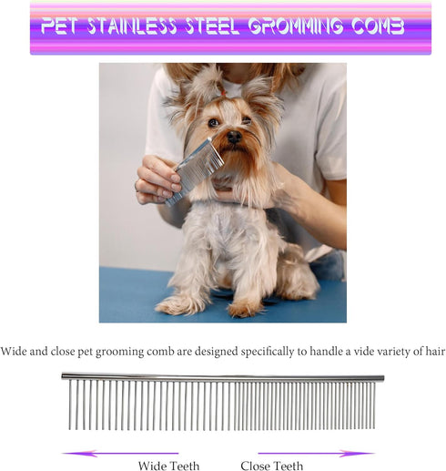 Grooming Scissors for Dogs - Fcysy Professional Dog Grooming Kit, Curved Haircut Scissors and Blending Shears Set