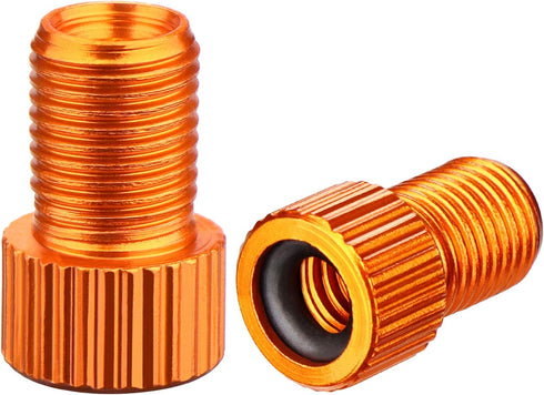 Presta Valve Adapter for Bike Tire, Orange Inflatable Adapter, Aluminum Bike Pump Adapter - Convert Presta to Schrader