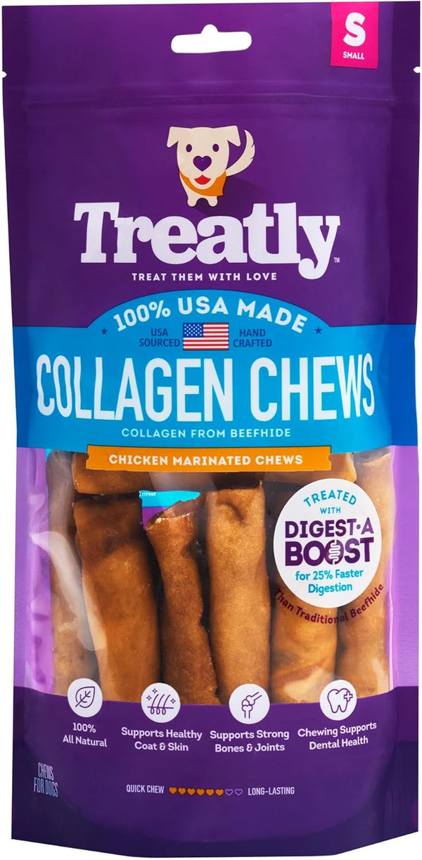 USA Collagen Chip Rolls Dog Chew Treats, Chicken Marinade Flavor, 10oz/1 Pack