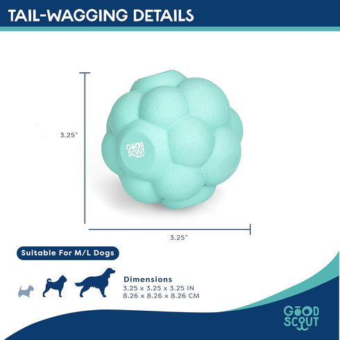 Good Scout Tumbler Ball Dog Fetch Toy, Indoor and Outdoor Rubber Toy for Medium and Large Dogs