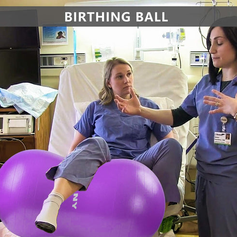 INPANY Peanut Ball - Anti Burst Exercise Ball for Labor Birthing, Physical Therapy, Core Strength, Home & Gym Fitness