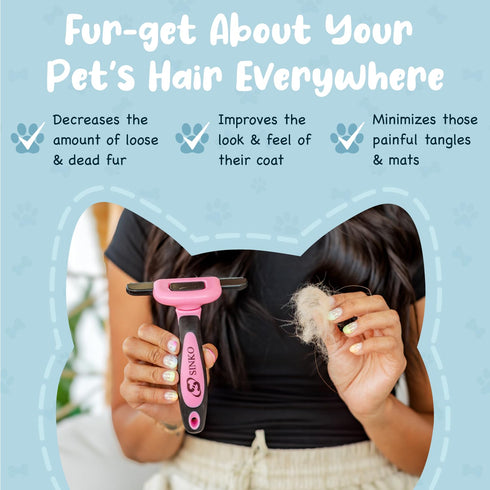 Sinko Deshedding Dog Brush, Professional Dog Deshedding Tool, Cat Deshedding Brush, Pet Hair Remover for Cats and Dogs