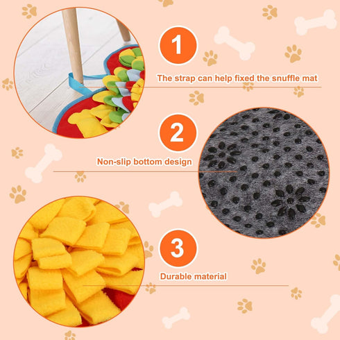 Yummy 2 1 Sam Snuffle Mat for Small and Medium Dogs, in Portable Interactive Nose Smell Training Sniffing Pad