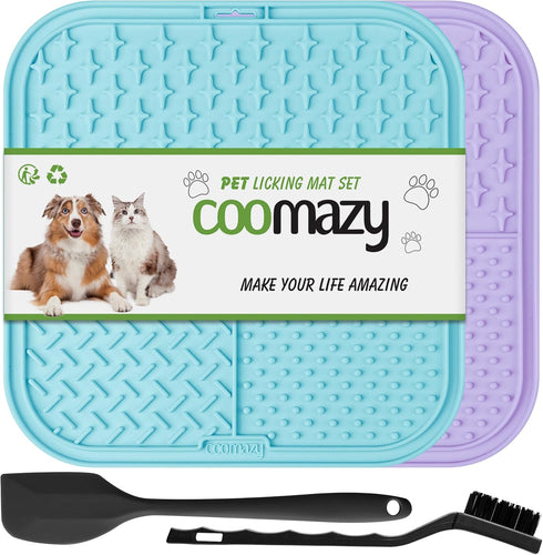 Coomazy Lick Mat for Dog and Cat, Slow Feeder & Non-Slip Design,