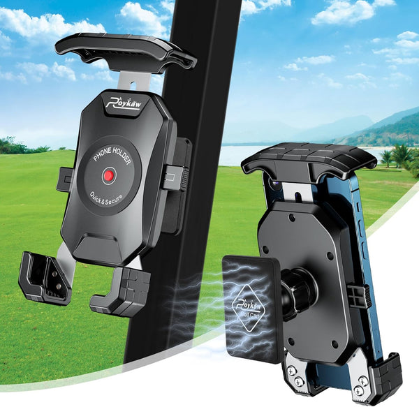 Roykaw Golf Cart Magnetic Phone Holder Mount, Compatible with EZGO/Club Car/Yamaha, Ultra Strength Magnet