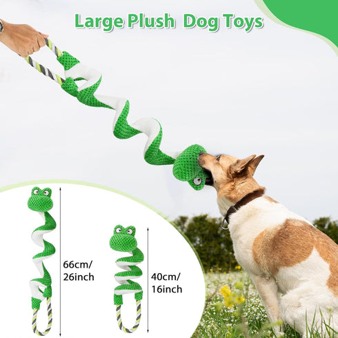 Interactive Squeaky Dog Toys with Pull Rope, Large Tug of War Toy, Plush Chew Toys for Small, Medium, Big Dogs