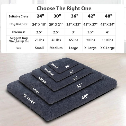 Orthopedic Extra Large Dog Bed, Washable with Removable Cover, Waterproof Crate Bed, Non-Slip Bottom, Fluffy Pet Bed