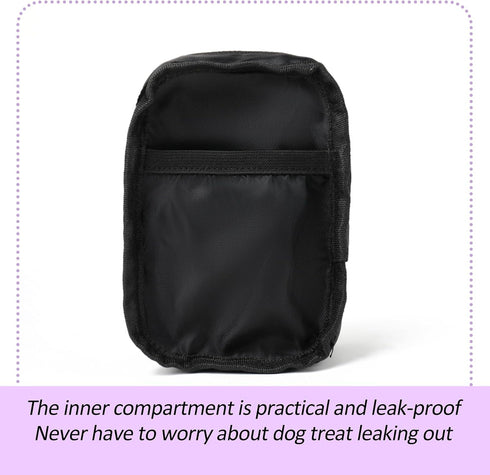 COOWONE Small Dog Treat Pouch, Portable Purple Treat Bag with Waste Bag Dispenser for Hands-Free Walking