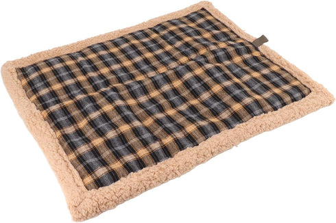 Self Warming Cat Bed - Washable Double Sided Lamb Wool Plaid Mat for Large, Medium, Small Dogs and Cats, Travel or Home