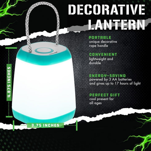 LitezAll Mini Lantern, Easy Pushbutton On/Off Camping Lantern, Energy Saving Battery Operated Lantern, Batteries