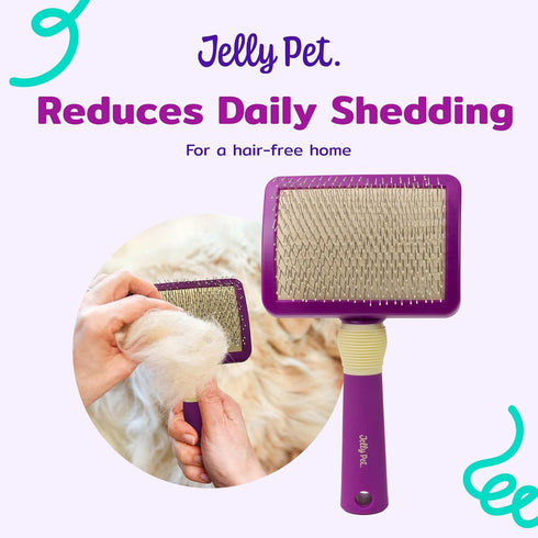 Pivoting Slicker Brush - Soft Pin Slicker for Shedding Dogs, Protects Skin, Effortless Brushing, Detangles and Desheds
