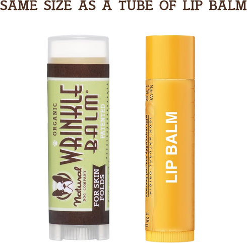 Natural Dog Company Wrinkle Balm Travel Stick, 0.15 oz, Dog Lotion for Dry Itchy Skin, Made in USA