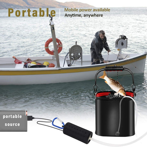 USB Aquarium Air Pump, Ultra Durable & Quiet Nano Air Pump, Small Bubbler for Fish Tank with Air Stone and Silicone Tube