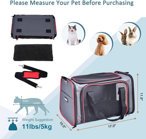 GOOPAWS Soft-Sided Kennel Pet Carrier for Small Dogs, Cats, Puppy, Airline Approved Cat Carriers Dog Carrier