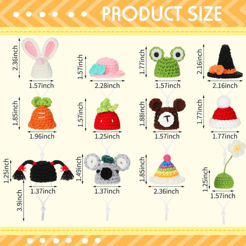 12 Pcs Hamster Hat Mini Hats for Snakes Small Animals Guinea Pig Hat Hamster Clothes Cute Tiny Rat Hat for Snakes Pets Lizards Hamsters Bearded Dragons Holiday Party Costume Accessories