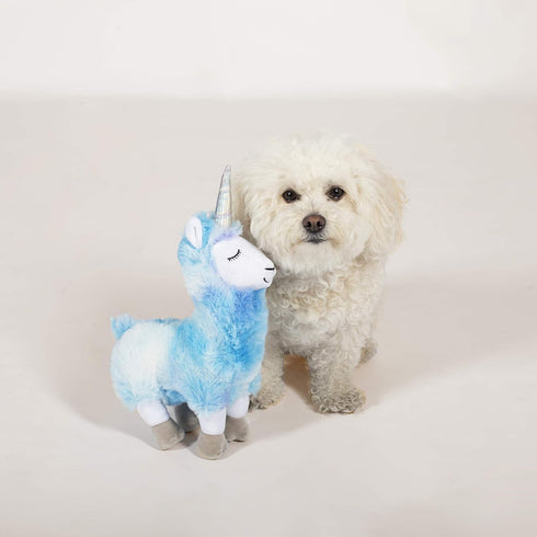 FRINGE STUDIO Dog Toy - Cool Blues Llamacorn Plush Pet Toy (289358)