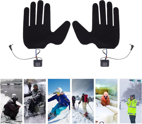USB Heated Gloves Pad, 5 Finger Fast Heating Pad, 2Pcs Ultra Thin Efficient for Indoors and Hiking