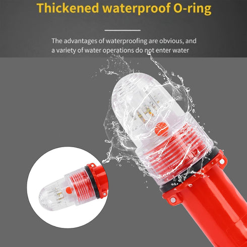 Safety Beacon Light, Emergency Hazard Warning Strobe Signal Kit, Flashing Lighting Bar for Kayak Yacht Marine, Red