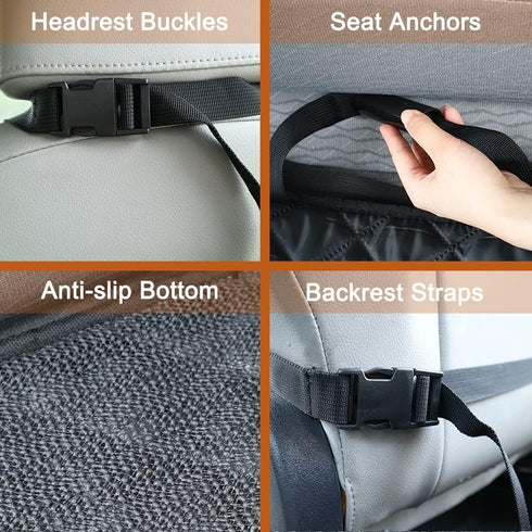 2PCS Paw Jamboree Dog Car Front Seat Covers Scratch-Proof Pet Car Seat Cover Non-Slip Car Seat Protector for Dogs