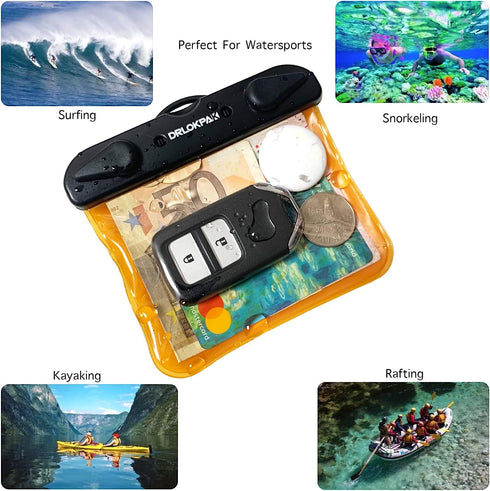 Submersible Waterproof Wallet Surf Dry Car Key FOB Case Bag, 2Pack Waterproof Pouch Holder for Key Credit Door Ship