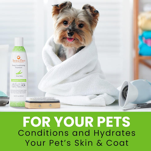 Deep Conditioning Treatment for Dogs, Detangling Conditioner with Aloe Vera Extract, Fragrance-Free