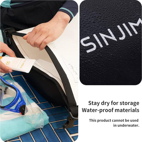 Sinjimoru Lightweight Multifunctional Waterproof Boat Bag, 15L Water Beach Backpack for Travel, Kayaking, Camping