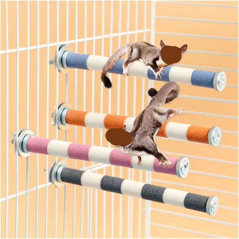 Genrico Scratching(OO,7.8X0.98inch) Sugar Glider Sharpening Claws Toys Bird Cage Accessories Steps for Parrots Small