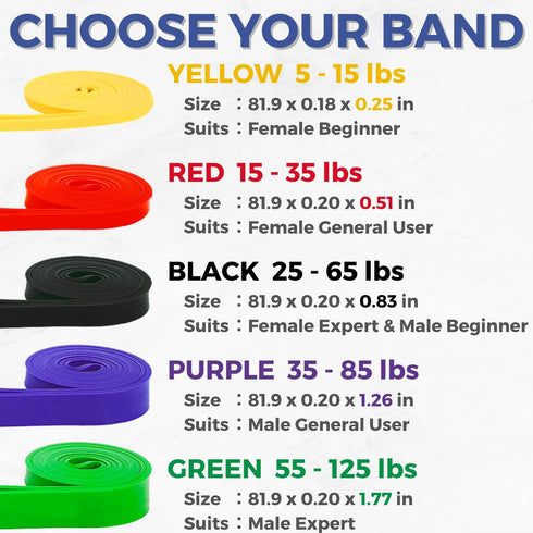 LEZER Resistance Band, Pull Up Bands, Exercise Bands for Home Gym Fitness, Stretching, Physical Therapy, Yoga