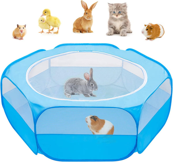 Amakunft Small Animal Pop-Up Playpen with Mesh Cover, 47'' x 23.6'' x 15'' Chicken Brooder Box for Guinea Pigs, Rabbits.