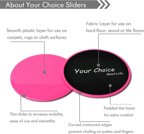 Your Choice Sliders Fitness Equipment Exercise Floor Sliders Core Gliders for Full Body Workout
