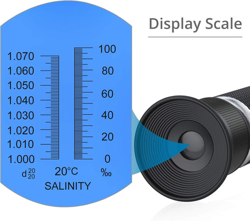 AUTOUTLET Salinity Refractometer for Saltwater Aquarium, 0-100PPT & 1.000-1.070 Salinity Tester Kit