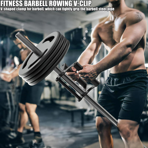 V Bar Row Landmine Handle Attachment for Barbell - Solid Double D Handle with Non-Slip Rubber Grip