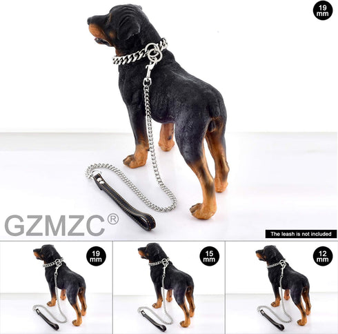 Dog Chain Collar - High Polished Stainless Steel Cuban Link Heavy Duty Chew Proof Walking Chain Leash for Small Dogs
