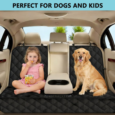 SNZ 100% 600D Dog Car Seat Cover for Back Seat, Waterproof Pet Car Seat, Oxford Backseat Covers for Dogs, Scratch Proof