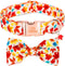 Fall Dog Collar with Elegant Bow Tie, Durable Adjustable Autumn Pet Collar, Available in Small Medium Large.