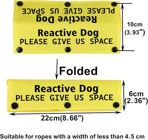 Funny Dog Leash Sleeve Reactive Dog Please Give Us Dog Leash Wrap Sleeve Alert Tag Pet Birthday Gift (Reactive Dog Space-YE Sleeve)