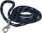 Dogs My Love 6ft Long Braided Rope Dog Leash Blue with Black - 6 Sizes Available