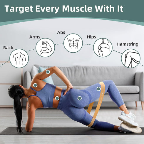 Resistance Bands for Working Out, Booty Bands for Physical Therapy, Stretch Bands for Whole-Body Fitness