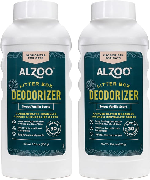 Cat Litter Deodorizer, Concentrated Granules, 100% Plant-Based, Sweet Vanilla Scent, Pack of 2