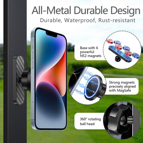 iPhone16 15 14 13 12 N52 Icon,360 Magnetic Golf Cart Phone Holder,Compatible with MagSafe Series,Strong Magnet,Golf