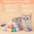 Yolev 30 1.3in 4 Pcs Cat Pom Pom Balls Fuzzy Cat Toy Balls Lightweight Interactive Fuzzy Ball for Indoor Cats with Pcs