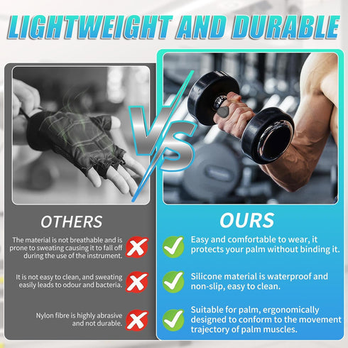 SELBATON Anti-Slip Workout Grips, Ergonomics Rubber Gym Grips, Weight Lifting Grips for Hand Protection, Workout Gym