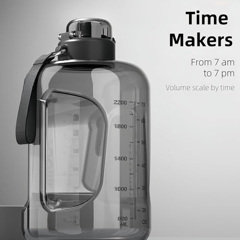 HOORMED 50oz 84oz 2-in-1 (50oz, & Motivational Water Bottle - Time-Marked, Leak Proof & BPA free. Lid with Straw