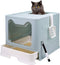 Foldable Cat Litter Box with Lid, Enclosed Potty, Large Top Entry Anti-Splashing