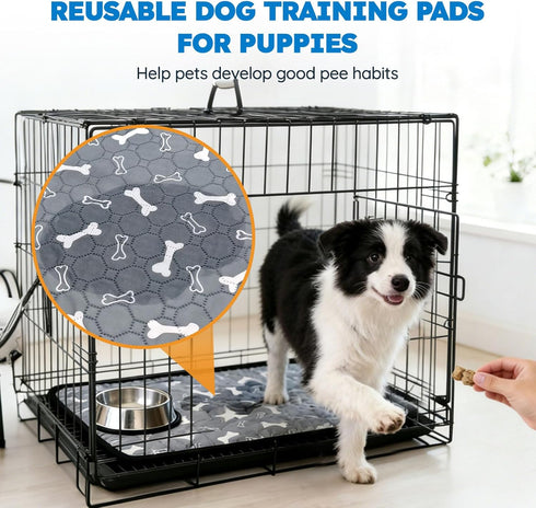 SEHFKKD 2 Pack 18"x24" Washable Pee Pads for Dogs, Absorbent Reusable Puppy Training Pads, Leakproof, Non-Slip