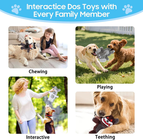 Bzonsmart Dog Squeaky Toys Tough Plush Chew Toys Bundle for Small Medium Large Dogs Interactive Dog Toys to Keep Them