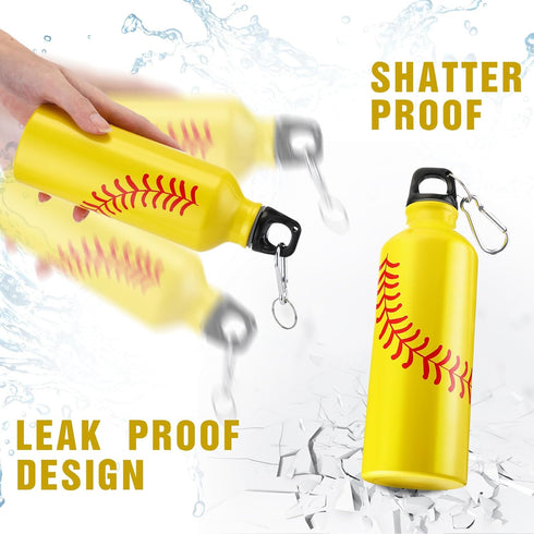 Tioncy 12 Pcs 17 oz Softball Baseball Water Bottles, Reusable Leak Proof Sports Bottle with Buckle and Twist Cap