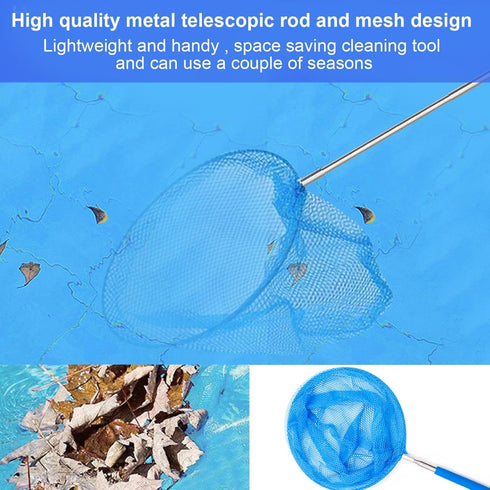 Generic Swimming Skimmer Swimming Pool Fishing Net, Pool Net with Stainless Steel Telescopic Pole, for Cleaning Above