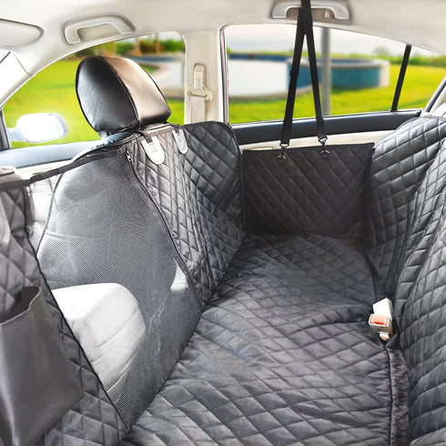 100% Hammock Vailge Dog Car Seat Cover for Back Seat, Waterproof Back Seat Pet Cover for Dogs with Mesh Window, Scratch