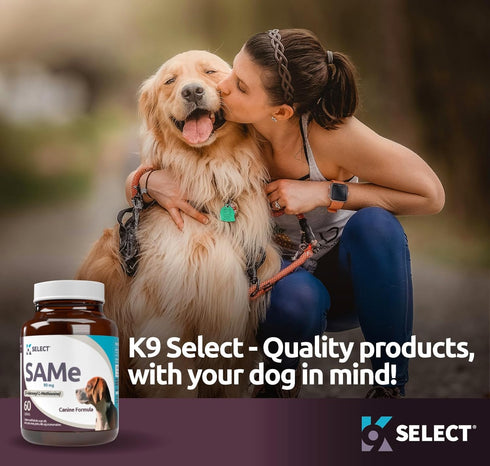 SAM-e for Small and Medium Adult Dogs, 60 Tablets, 90mg Active S-Adenosyl L-Methionine, Hepatic Health Supplement